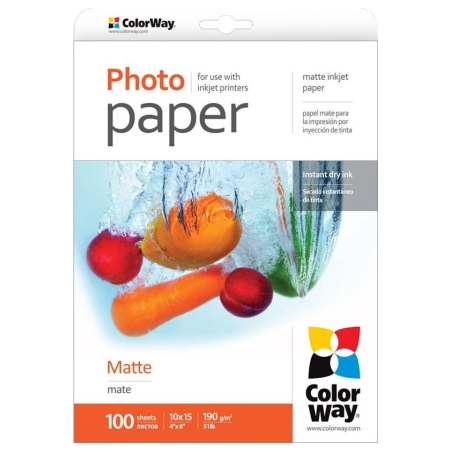 Colorway Matte Photo Paper | 190 g/m² | 10x15