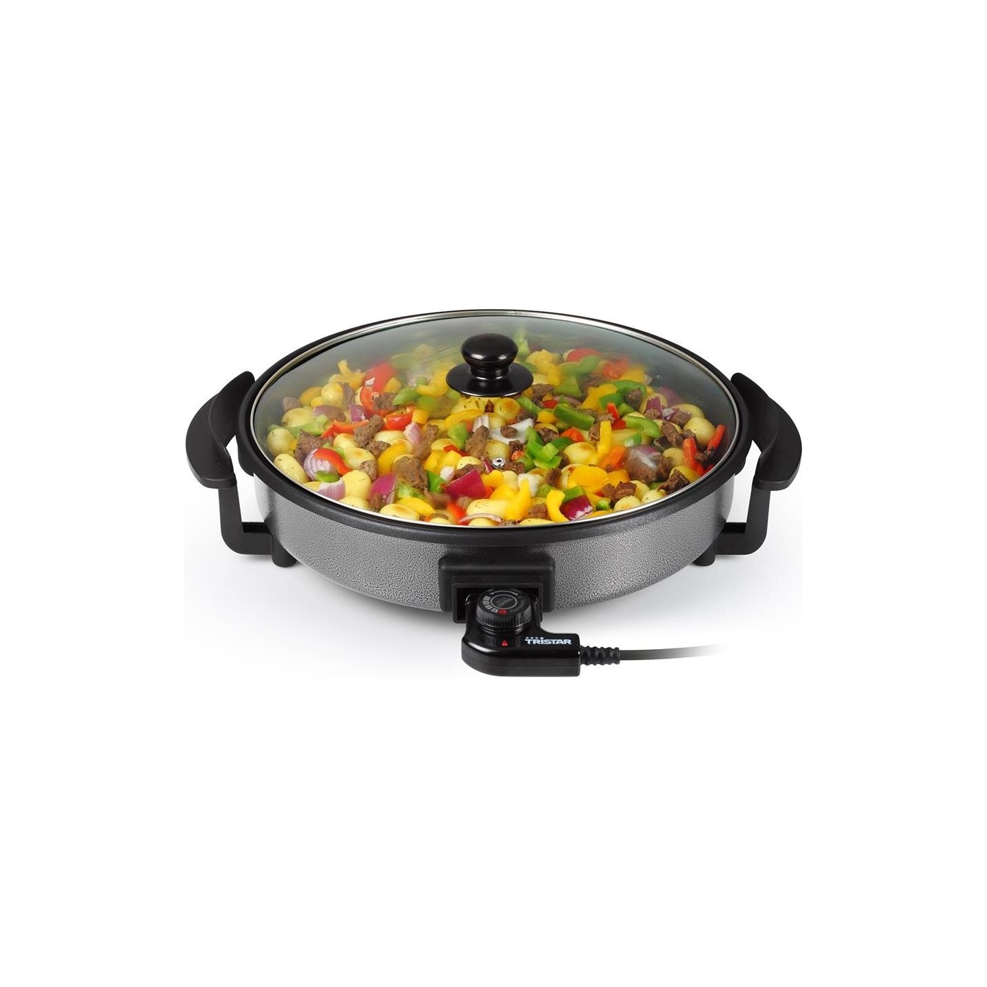 Tristar | Multifunctional grill pan | PZ-2964 | Diameter 40 cm | Grill | 1500 W | Lid included | Fixed handle | Black