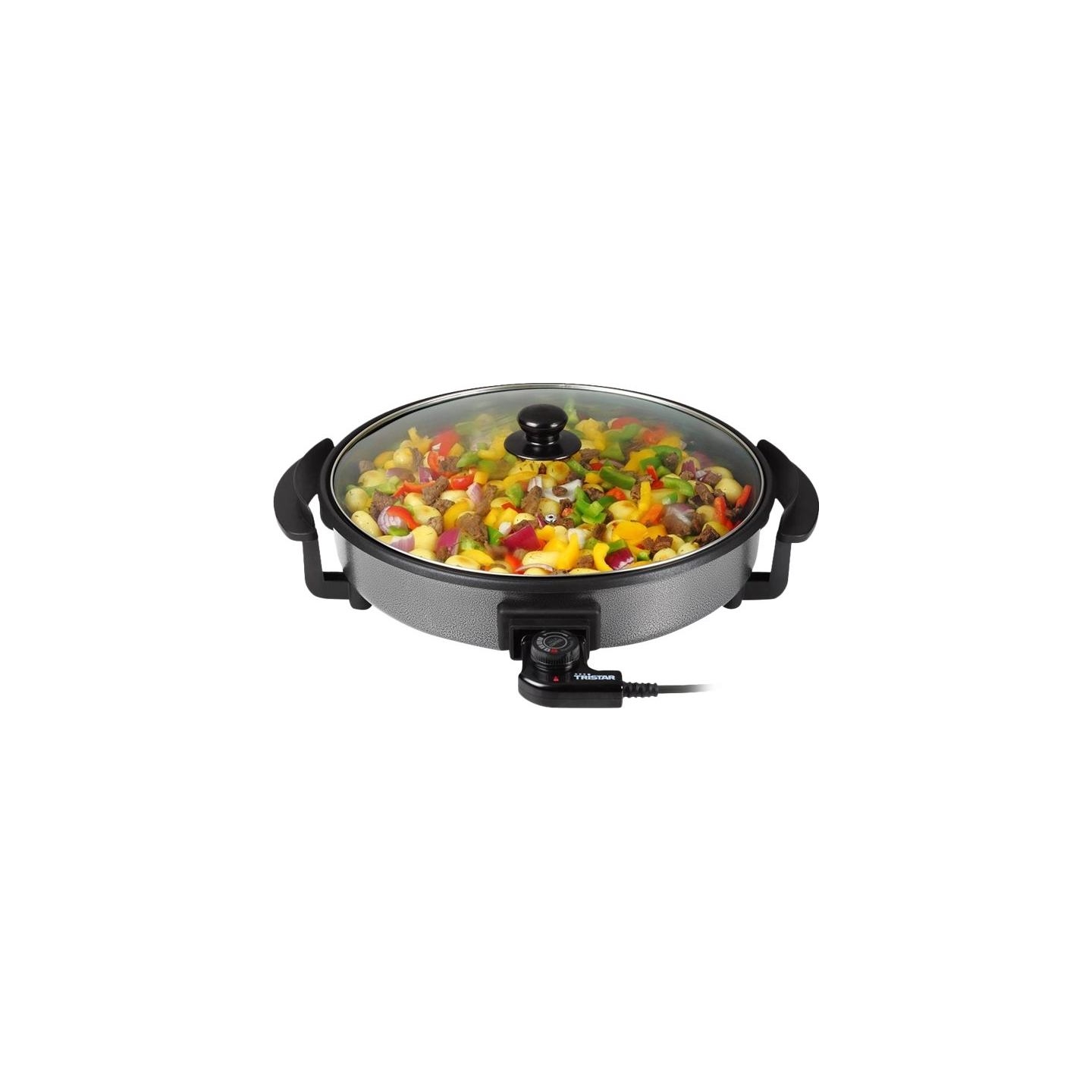 Tristar | Multifunctional grill pan | PZ-2964 | Diameter 40 cm | Grill | 1500 W | Lid included | Fixed handle | Black