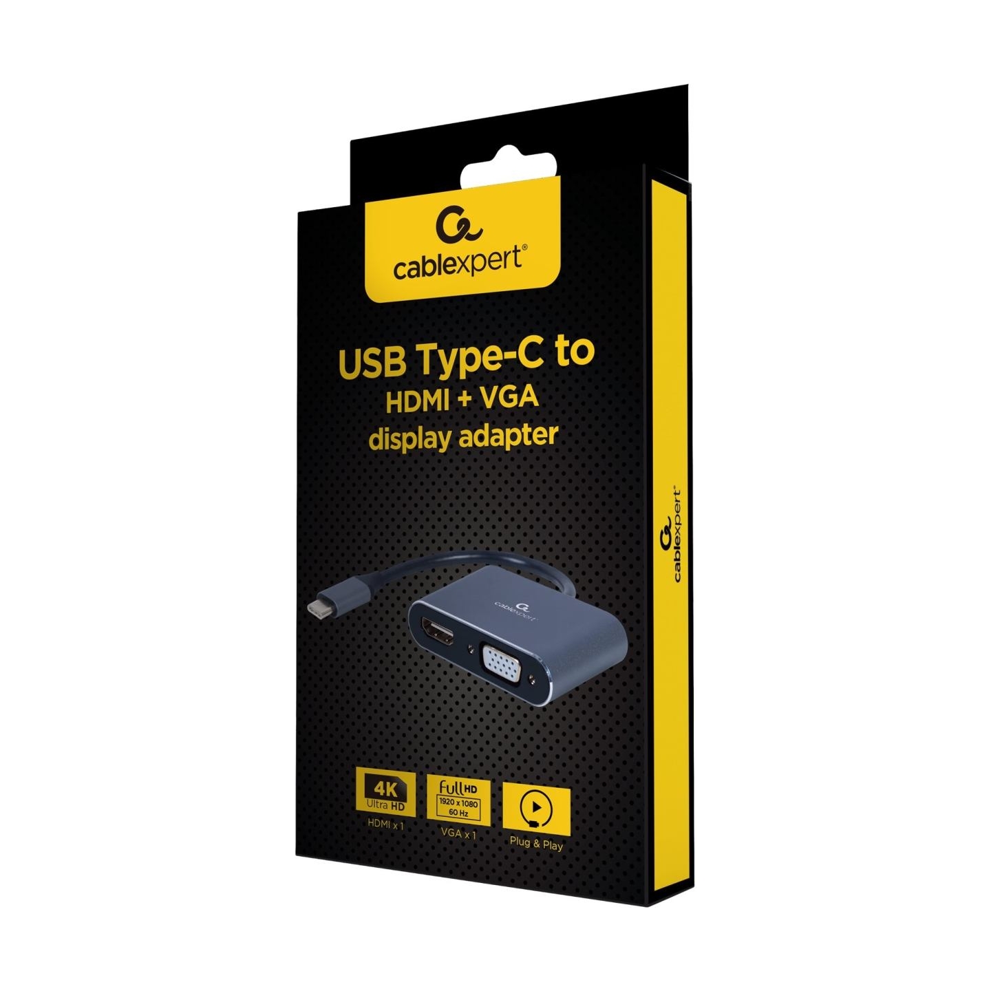 Cablexpert | USB Type-C to HDMI and VGA display adapter | A-USB3C-HDMIVGA-01 | USB Type-C