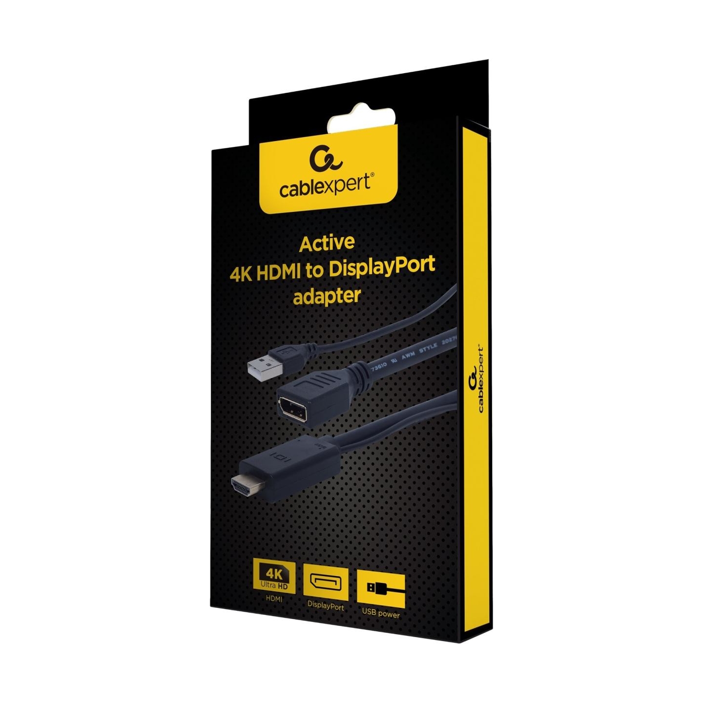 Cablexpert | Active 4K HDMI to DisplayPort Adapter | A-HDMIM-DPF-01 | Black | DisplayPort Female | HDMI Male (Type A) | 0.1 m