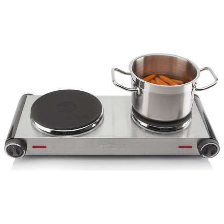 Tristar | Free standing table hob | KP-6248 | Number of burners/cooking zones 2 | Stainless Steel/Black | Electric