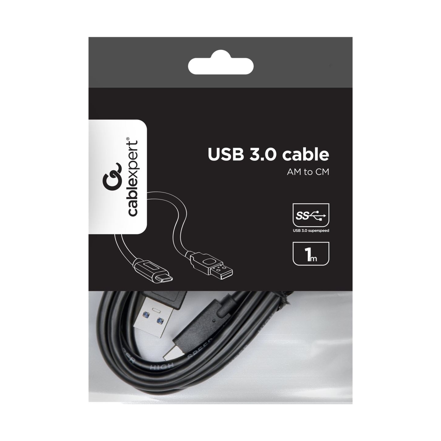 Cablexpert | 3 A | USB 3.0 AM to Type-C cable (AM/CM) | CCP-USB3-AMCM-1M | USB-A to USB-C USB 3 AM (male) | USB Type-C (male) | 