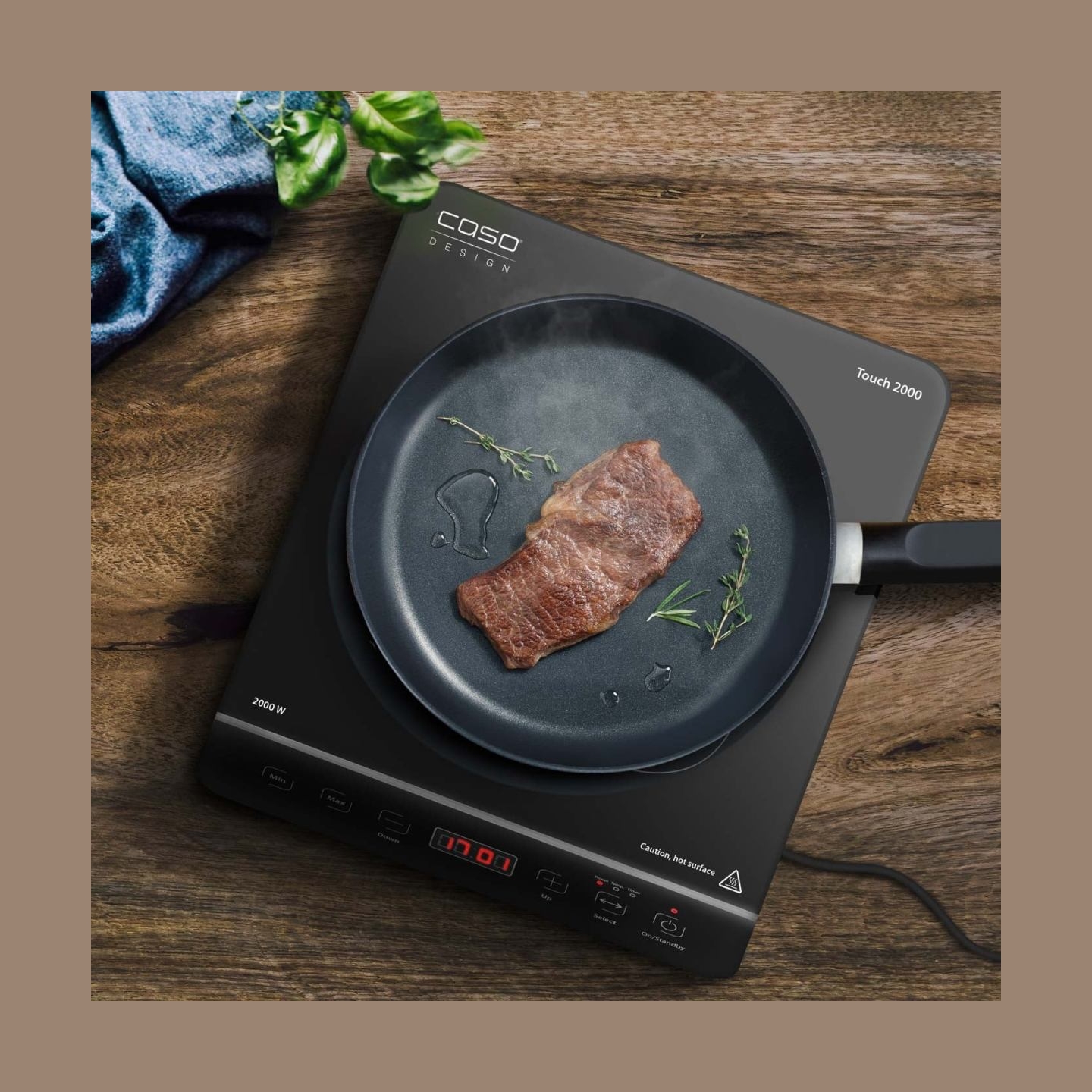 Caso | Hob | Touch 2000 | Number of burners/cooking zones 1 | Touch | Black | Induction
