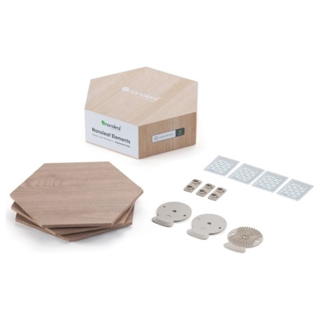 Nanoleaf | Elements Wood Look Hexagons Expansion Pack (3 panels) | Cool White + Warm White
