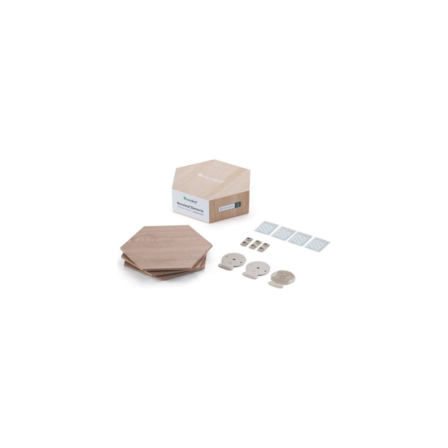 Nanoleaf | Elements Wood Look Hexagons Expansion Pack (3 panels) | Cool White + Warm White