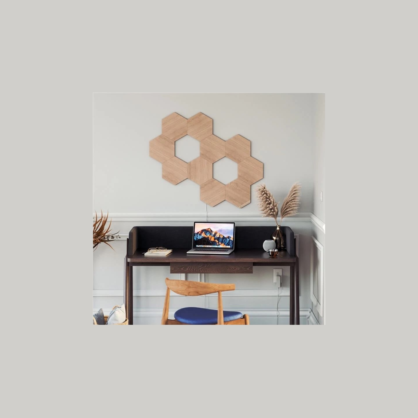 Nanoleaf | Elements Wood Look Hexagons Expansion Pack (3 panels) | Cool White + Warm White