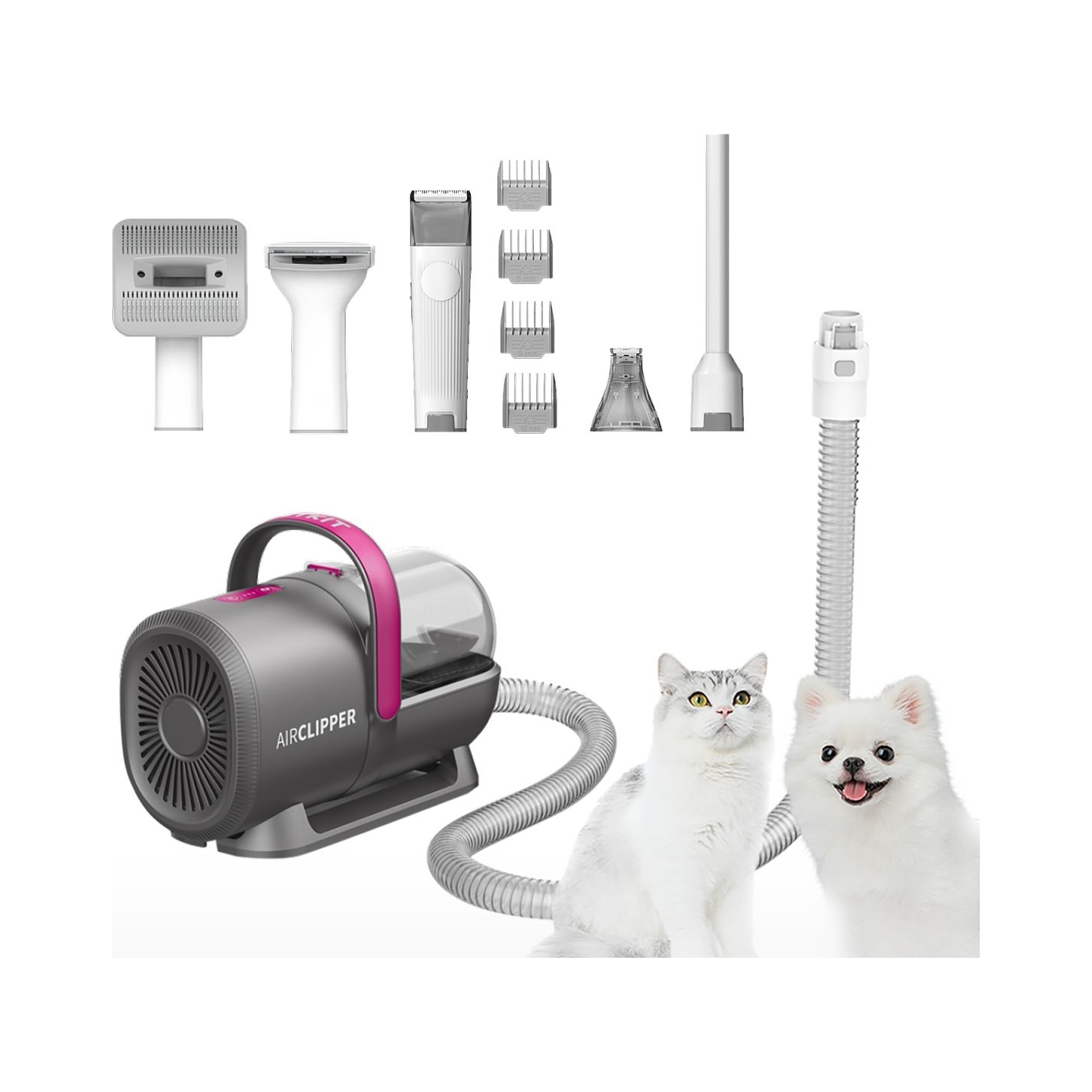 Petkit | Air Clipper Pet Grooming Vacuum Kit 5in1 | LM4 | Grey/White