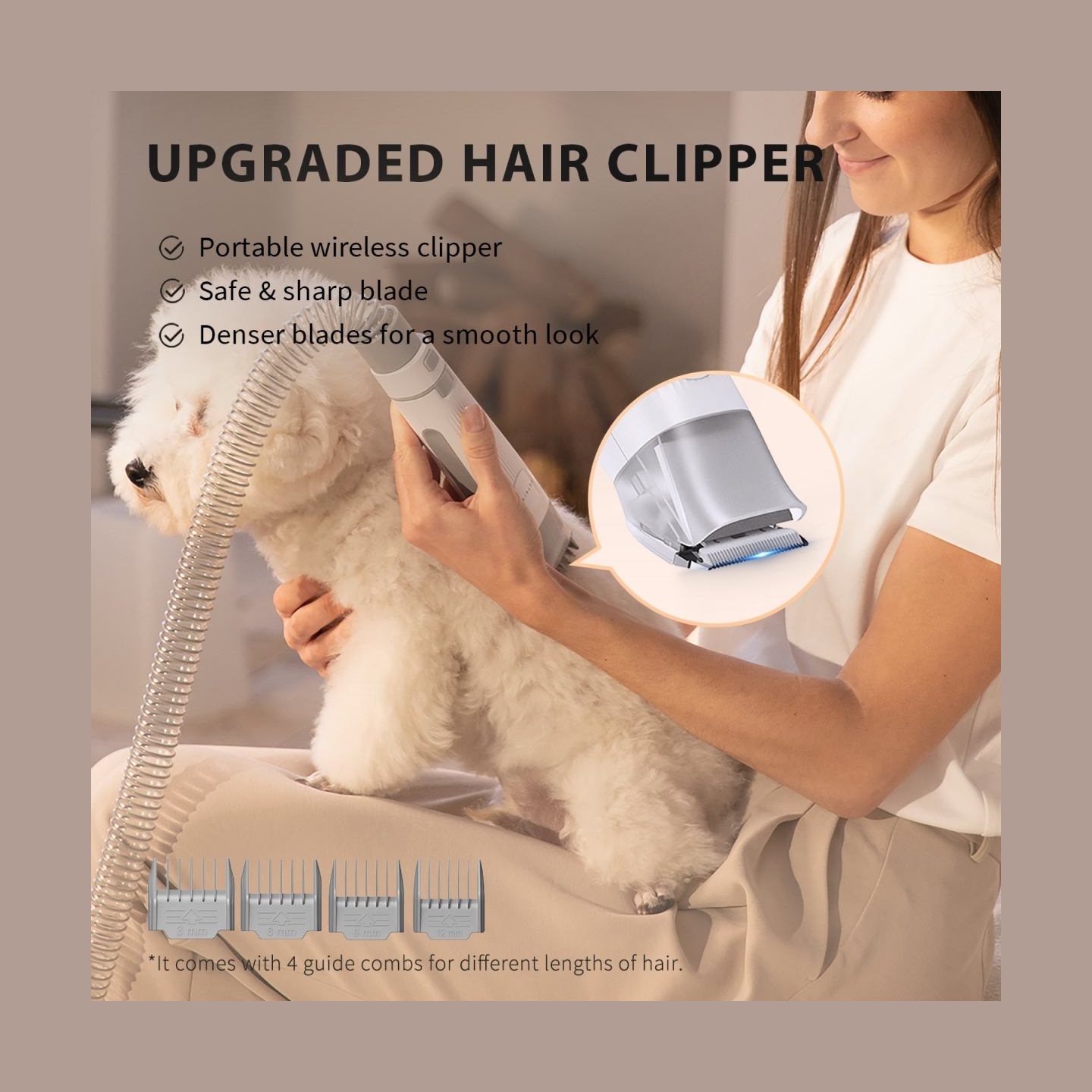 Petkit | Air Clipper Pet Grooming Vacuum Kit 5in1 | LM4 | Grey/White