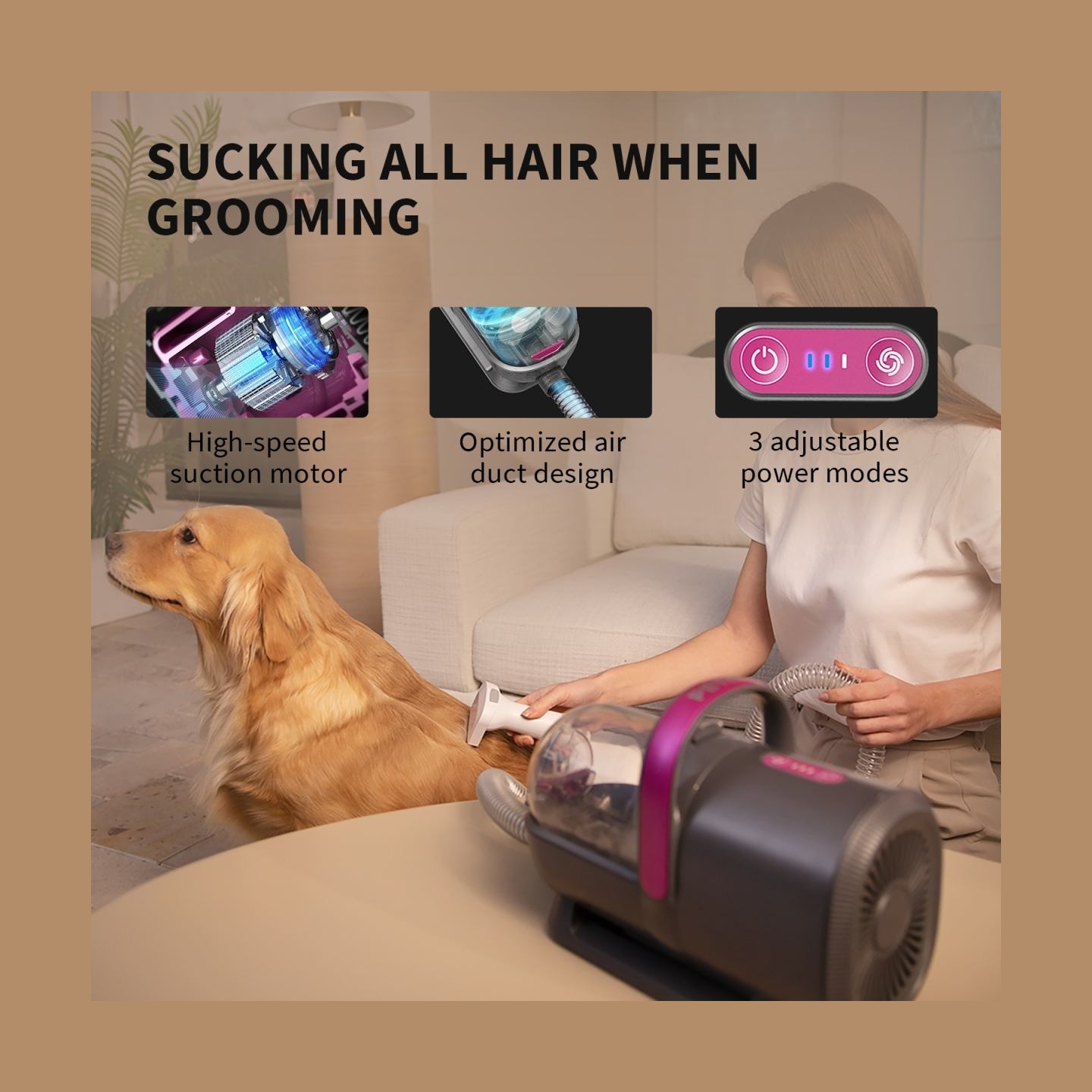 Petkit | Air Clipper Pet Grooming Vacuum Kit 5in1 | LM4 | Grey/White