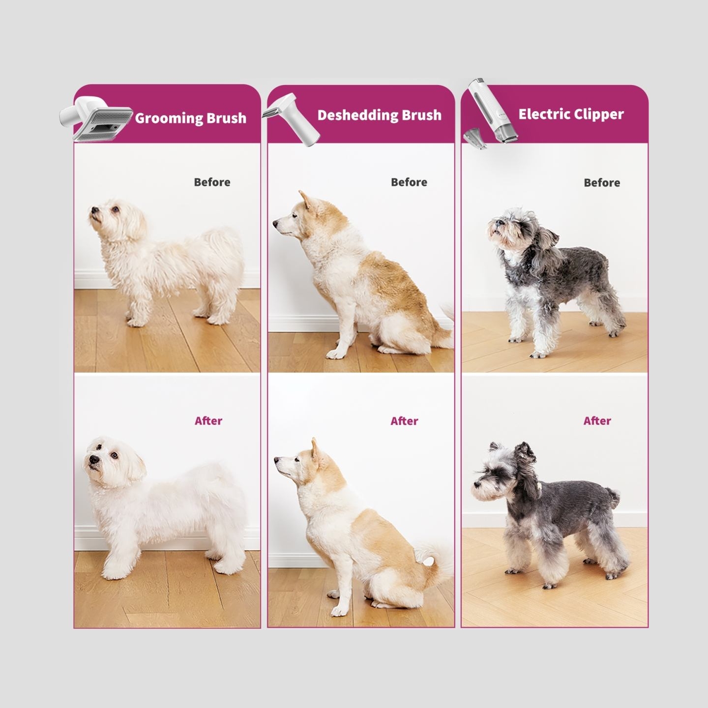 Petkit | Air Clipper Pet Grooming Vacuum Kit 5in1 | LM4 | Grey/White