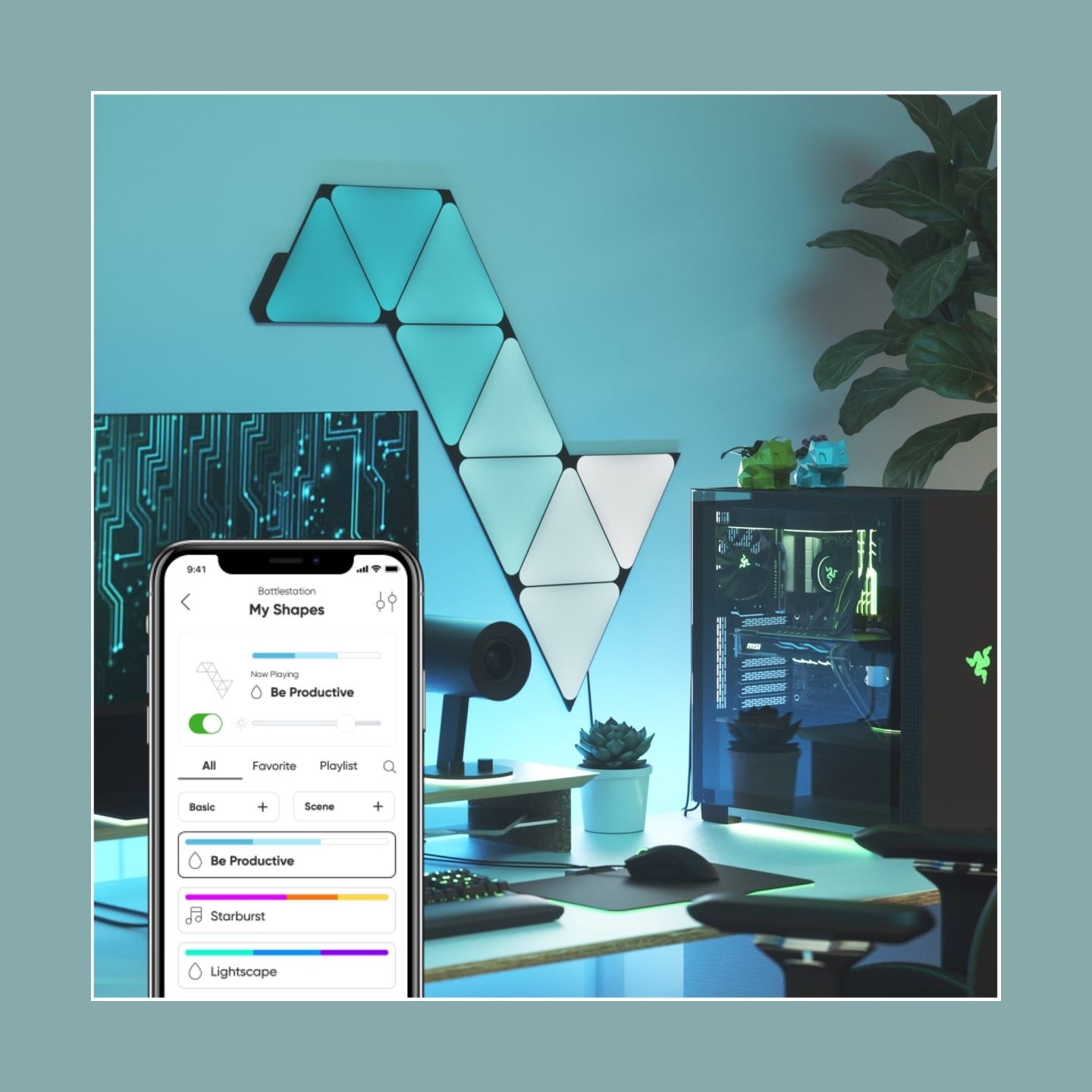 Nanoleaf | Shapes Black Triangles Starter Kit (9 panels) | 42 W | WiFi