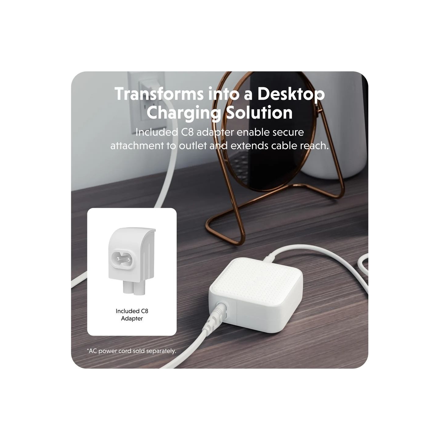 Hyper HyperJuice 70W USB-C GaN Travel Charger, White | HJ1003WHWWGL