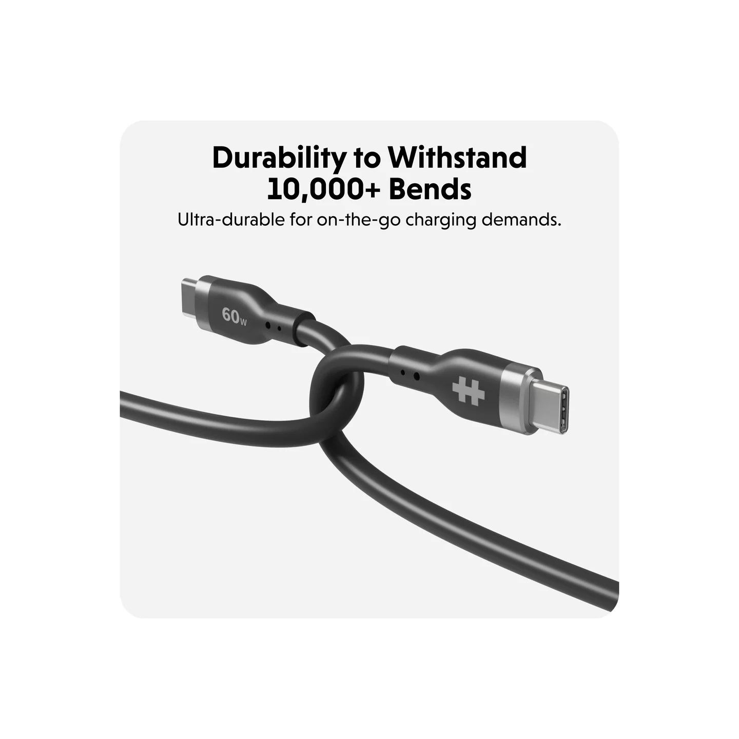 Hyper | HyperJuice USB-C Silicone Charging Cable | HJ4011BKGL