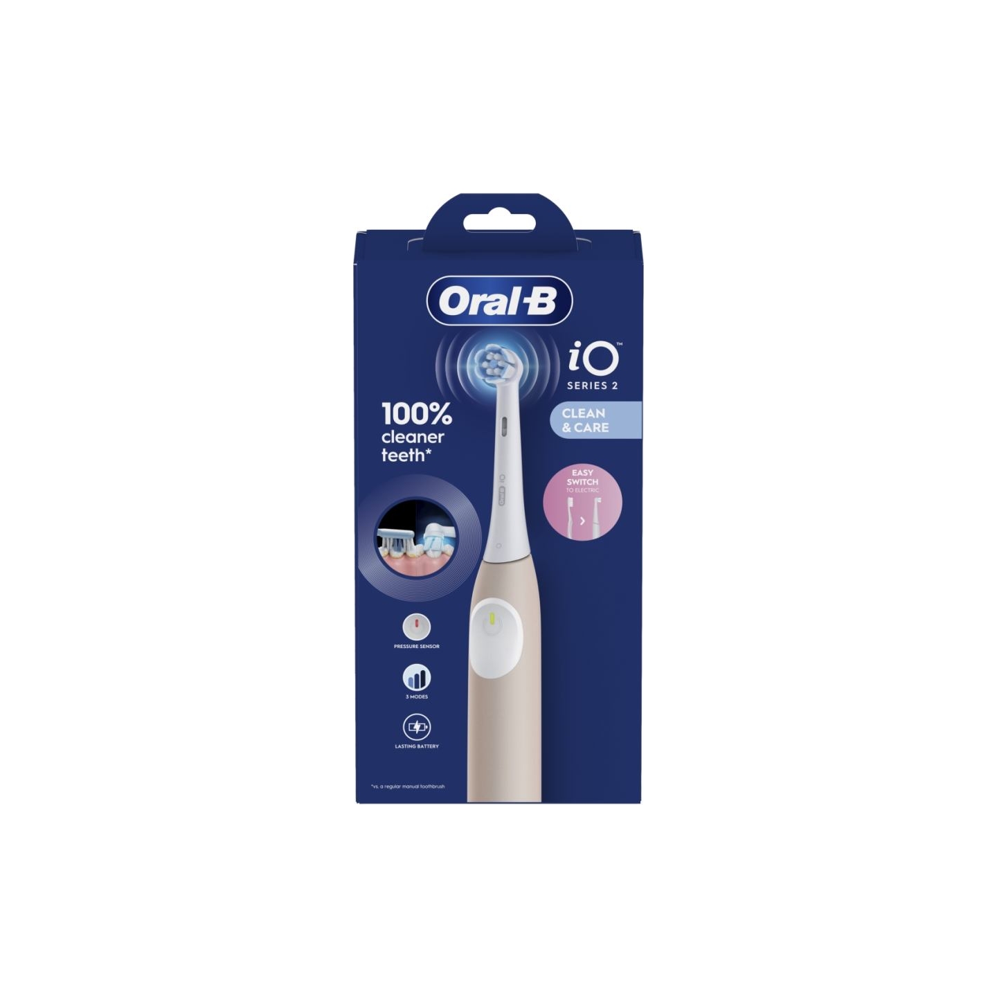Oral-B Electric Toothbrush | iO2 | Rechargeable | For adults | Number of brush heads included 1 | Number of teeth brushing modes