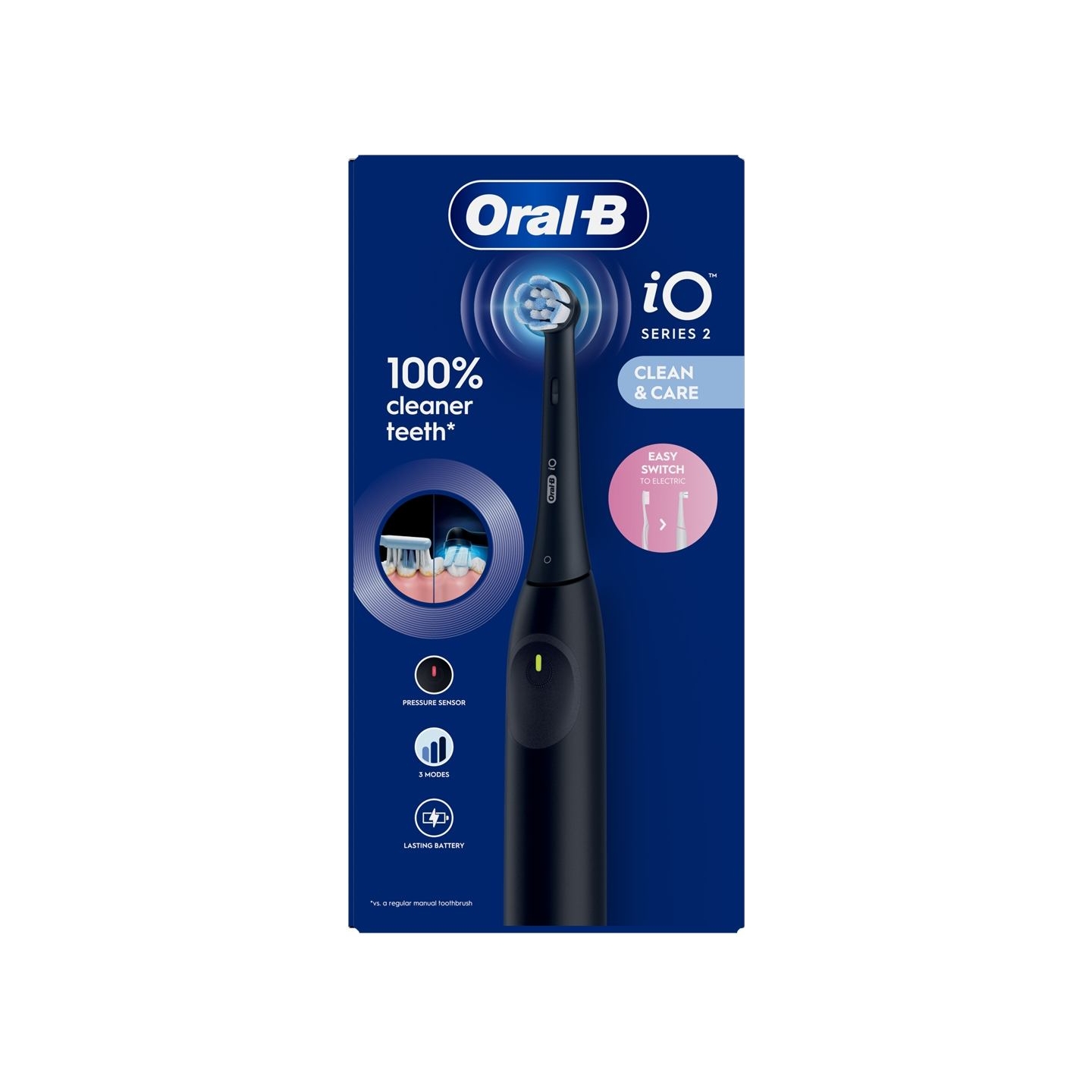 Oral-B Electric Toothbrush | iO2 | Rechargeable | For adults | Number of brush heads included 1 | Number of teeth brushing modes