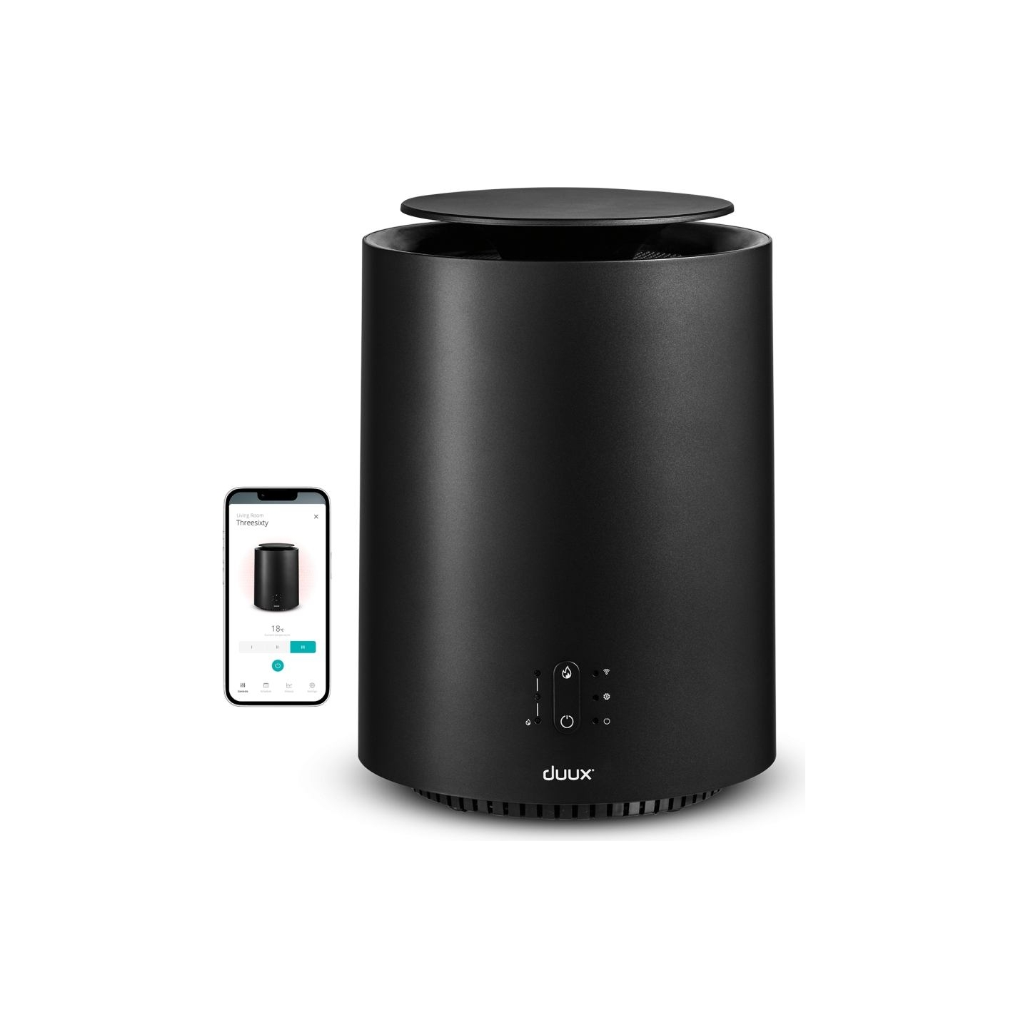 Duux Threesixty 2 Smart Fan + Heater | Fan and heater | 1800 W | Suitable for rooms up to 30 m² | Matt Black