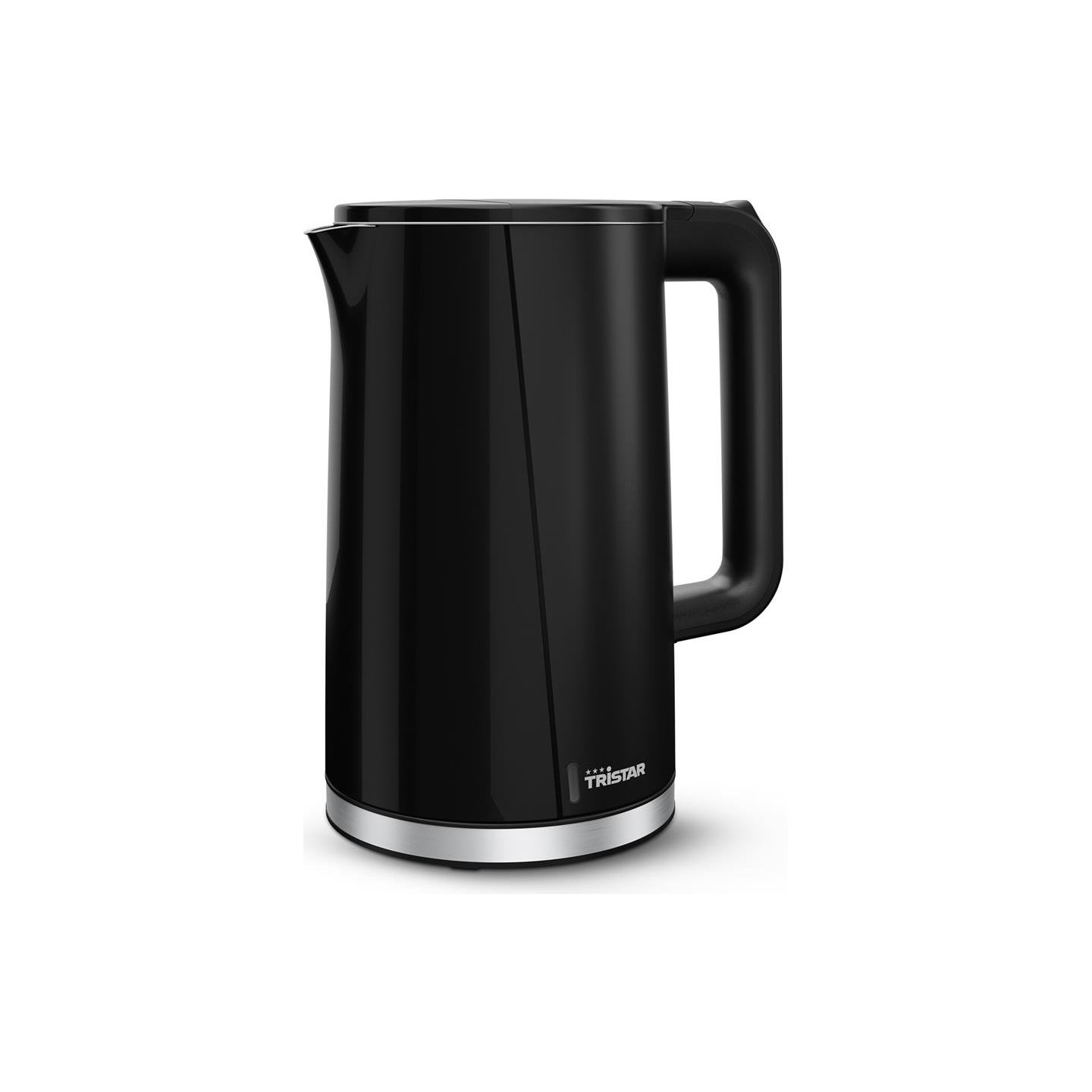 Tristar Double Walled Kettle | WK-3407 | Electric | 2200 W | 1.7 L | Plastic | 360° rotational base | Black