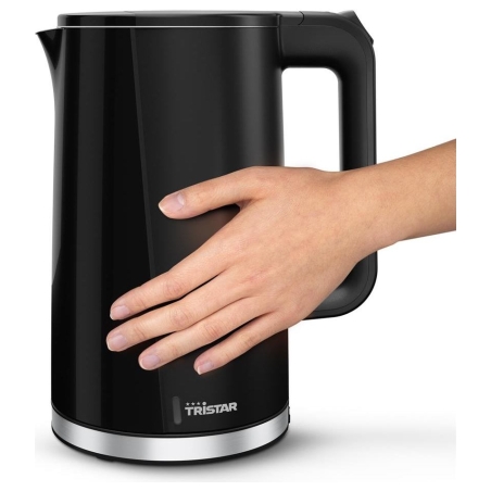 Tristar Double Walled Kettle | WK-3407 | Electric | 2200 W | 1.7 L | Plastic | 360° rotational base | Black
