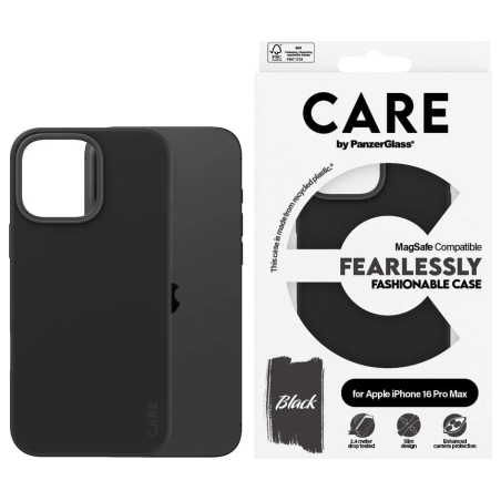 Care Fashionable Case | Back cover | Apple | iPhone 16 Pro Max | Recycled plastic | Black | MagSafe