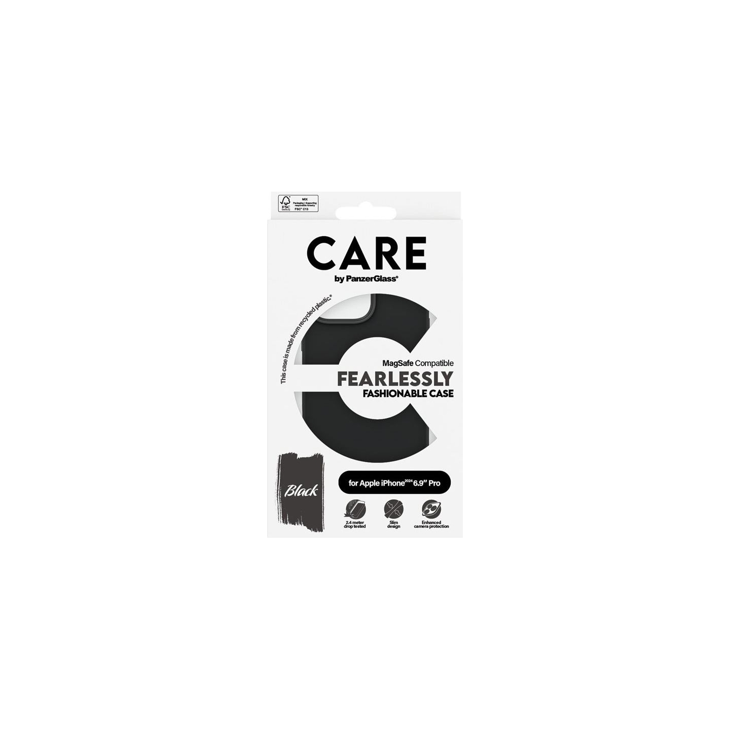 Care Fashionable Case | Back cover | Apple | iPhone 16 Pro Max | Recycled plastic | Black | MagSafe