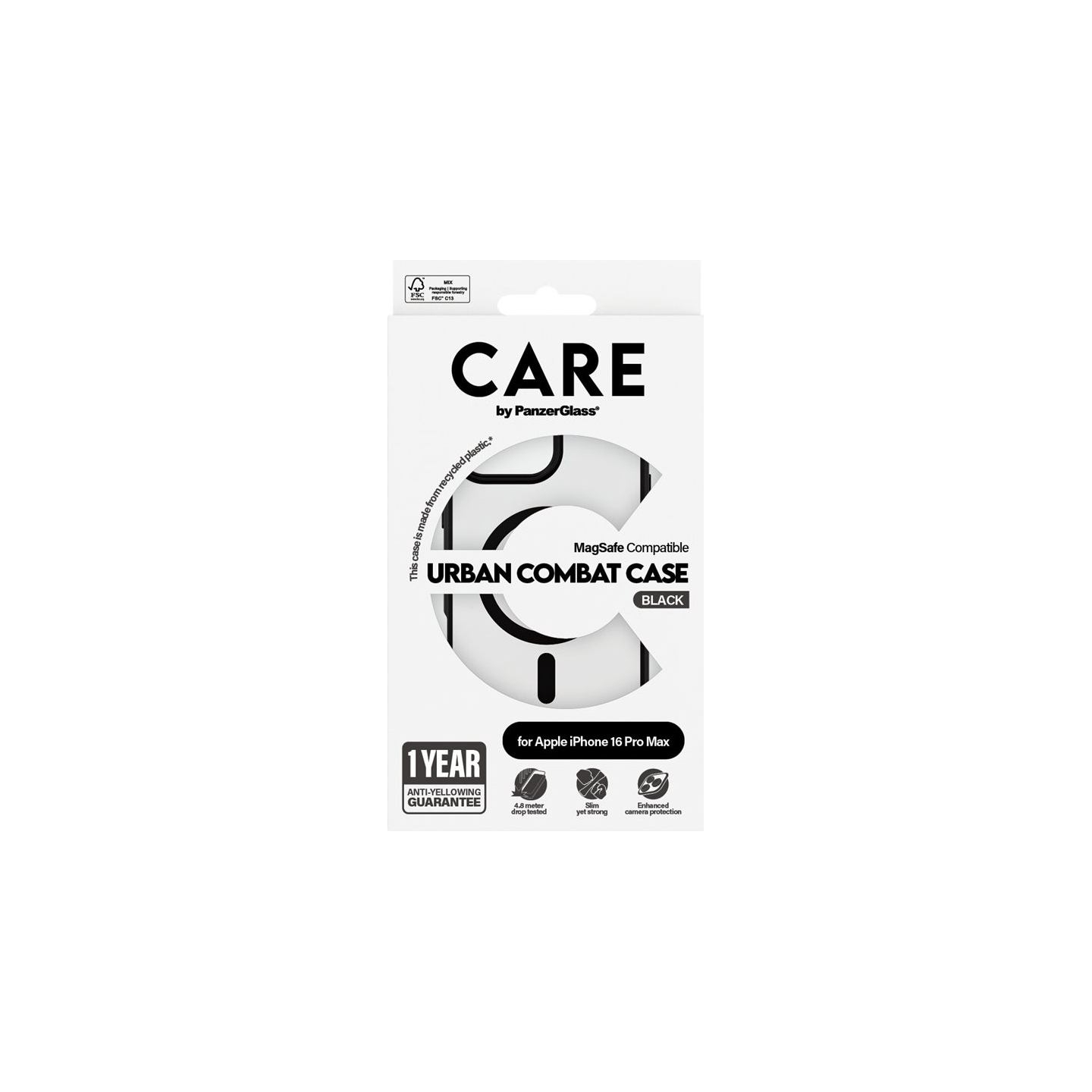 Care Flagship Case | Back cover | Apple | iPhone 16 Pro Max | Recycled plastic | Black | MagSafe