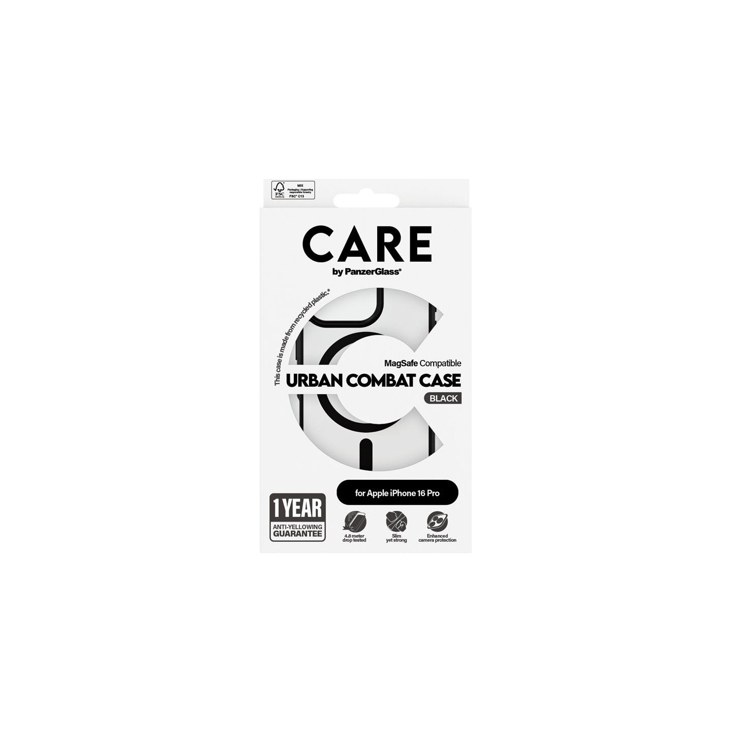 Care Flagship Case | Back cover | Apple | iPhone 16 PRO | Recycled plastic | Black | MagSafe