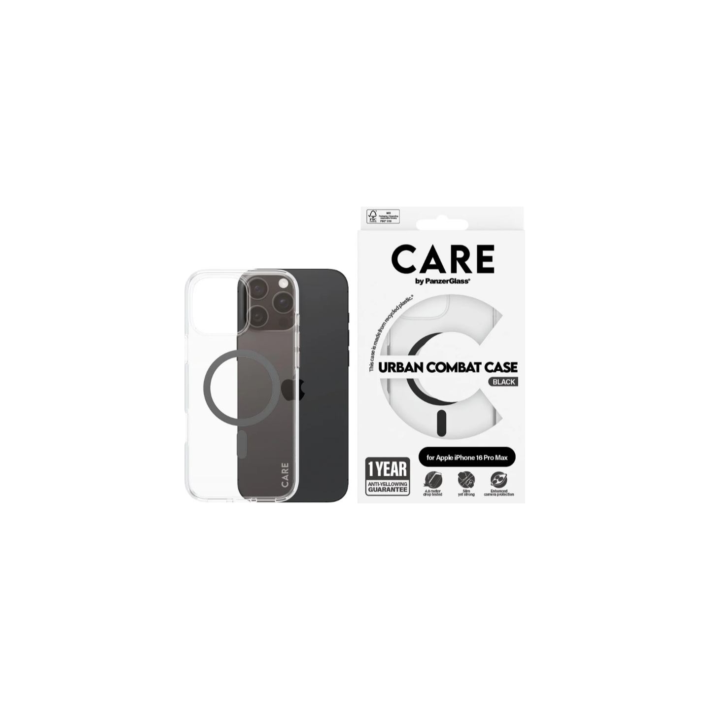Care Flagship Case | Back cover | Apple | iPhone 16 Pro Max | Recycled plastic | Transparent | MagSafe