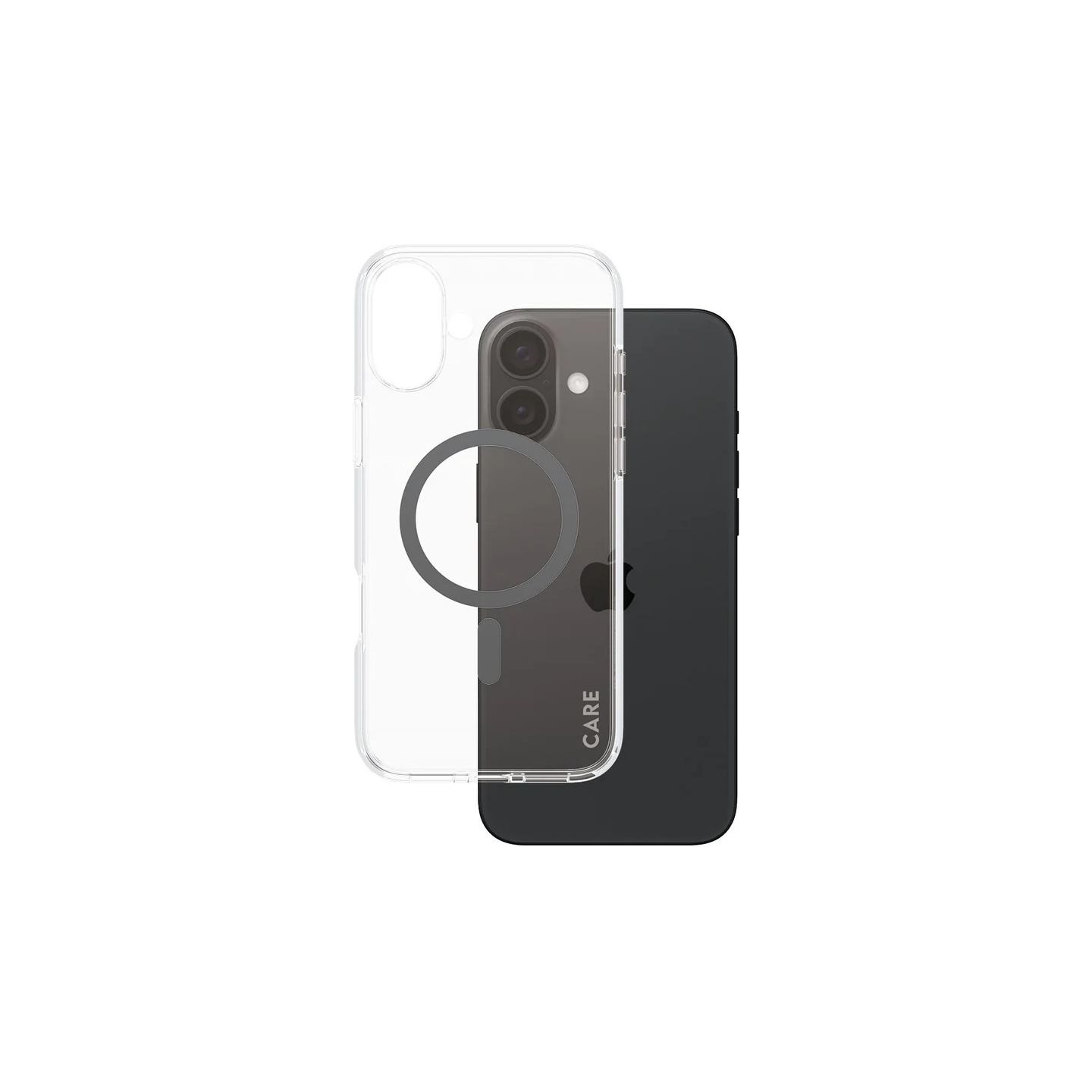 Care by PanzerGlass Case Flagship | Back protection | Apple | iPhone 16 Plus | Recycled plastic | Transparent/Black | MagSafe