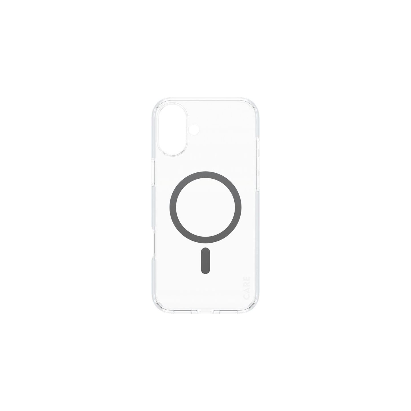 Care by PanzerGlass Case Flagship | Back protection | Apple | iPhone 16 Plus | Recycled plastic | Transparent/Black | MagSafe