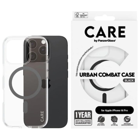 Care Flagship Case | Back cover | Apple | iPhone 16 PRO | Recycled plastic | Black | MagSafe