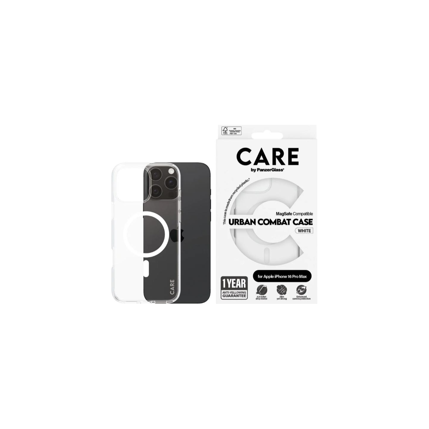Care Flagship Case | Back cover | Apple | iPhone 16 Pro Max | Recycled plastic | White | MagSafe
