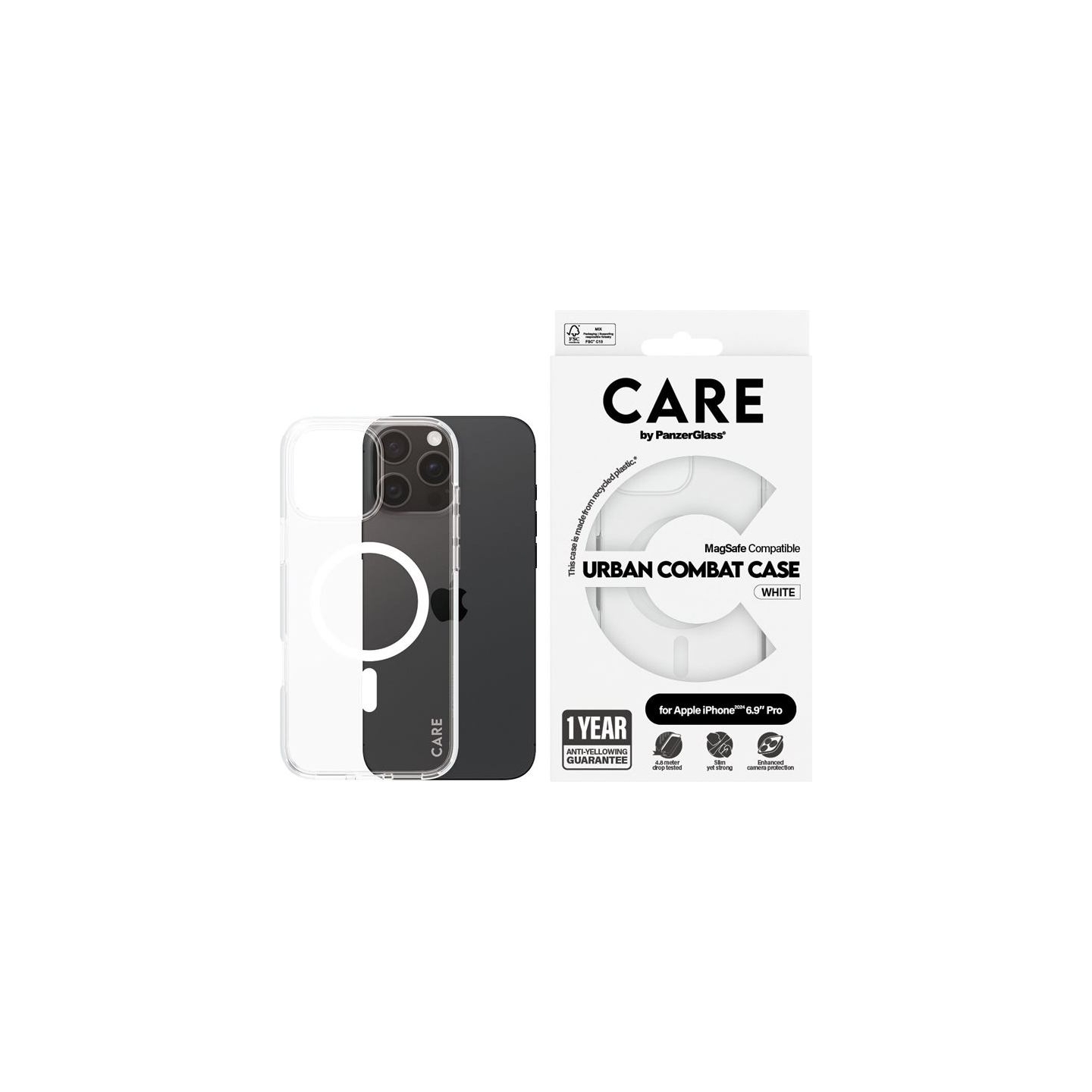Care Flagship Case | Back cover | Apple | iPhone 16 Pro Max | Recycled plastic | White | MagSafe