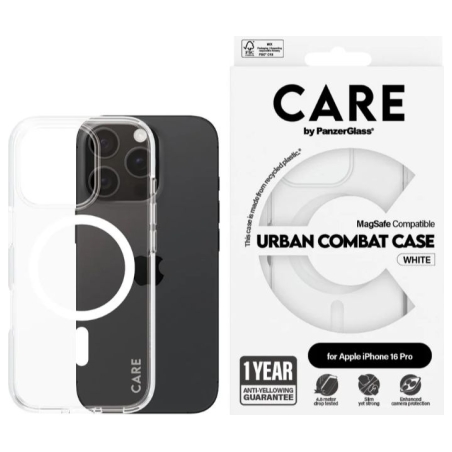 Care Flagship Case | Back cover | Apple | iPhone 16 PRO | Recycled plastic | White | MagSafe