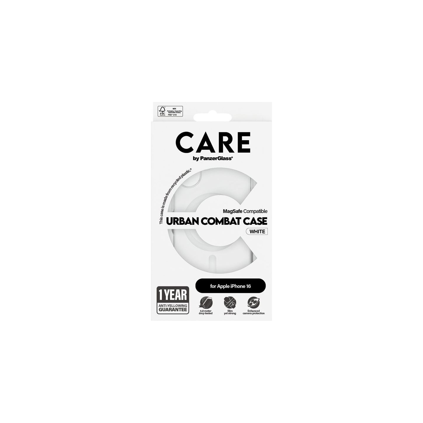 Care Flagship Case | Back cover | Apple | iPhone 16 | Recycled plastic | White | MagSafe