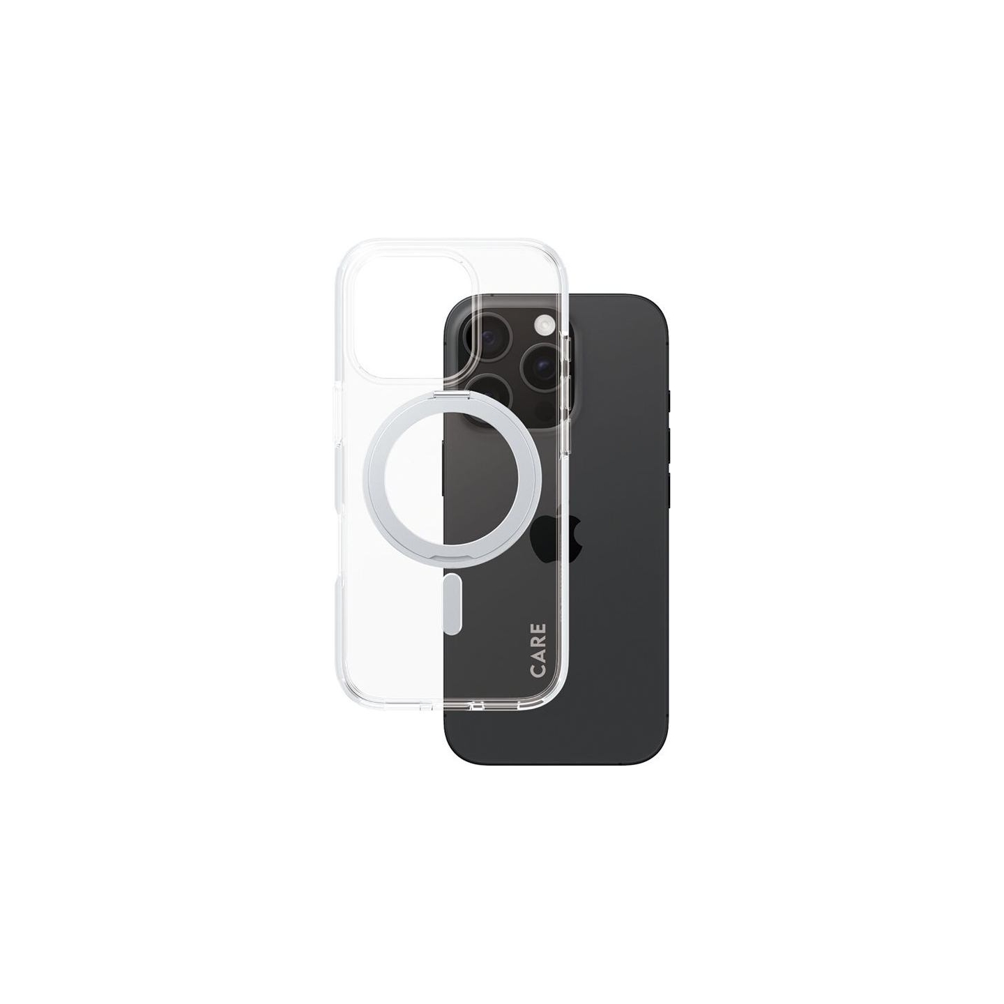 Care Feature Case | Back cover | Apple | iPhone 16 PRO | Recycled plastic | Silver | Kickstand & MagSafe