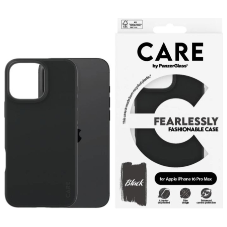 Care Fashionable Case | Back cover | Apple | iPhone 16 Pro Max | Recycled plastic | Black