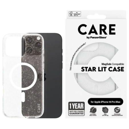 Care Flagship Case | Back cover | Apple | iPhone 16 Pro Max | Recycled plastic | White | Urban Combat Star Lit with MagSafe