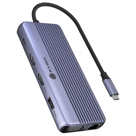 Raidsonic Icy Box Travel Dock 12-in-1, 3x video output (2x HDMI + 1x VGA) | IB-DK4062-CPD