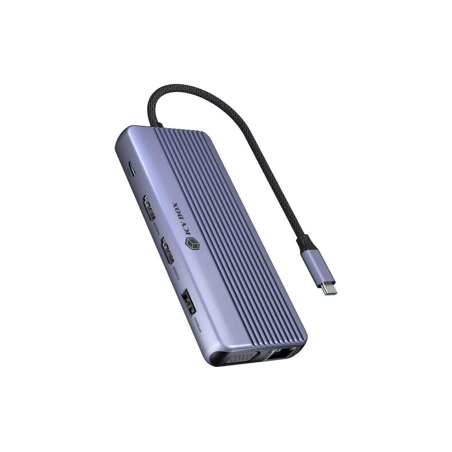 Raidsonic Icy Box Travel Dock 12-in-1, 3x video output (2x HDMI + 1x VGA) | IB-DK4062-CPD