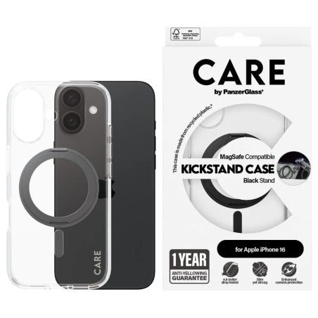 Care Feature Case | Back cover | Apple | iPhone 16 | Recycled plastic | Transparent | MagSafe
