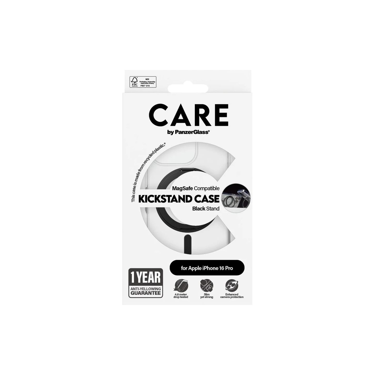 Care Feature Case | Back cover | Apple | iPhone 16 Pro | Recycled plastic | Transparent | MagSafe