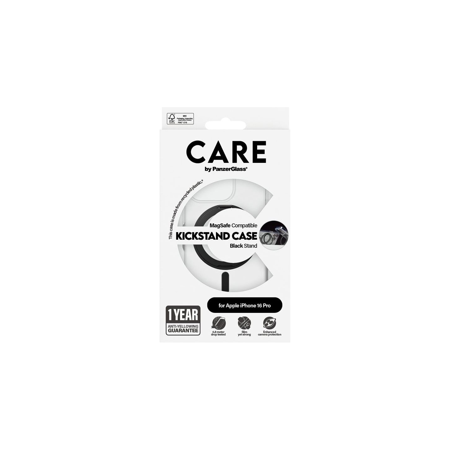 Care Feature Case | Back cover | Apple | iPhone 16 Pro | Recycled plastic | Transparent | MagSafe