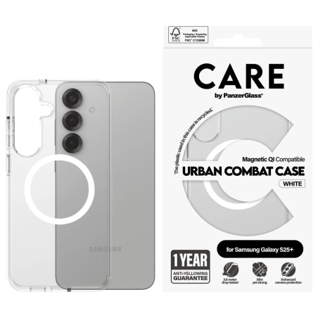 Care Back protection | Samsung | Galaxy S25+ | Recycled plastic | White