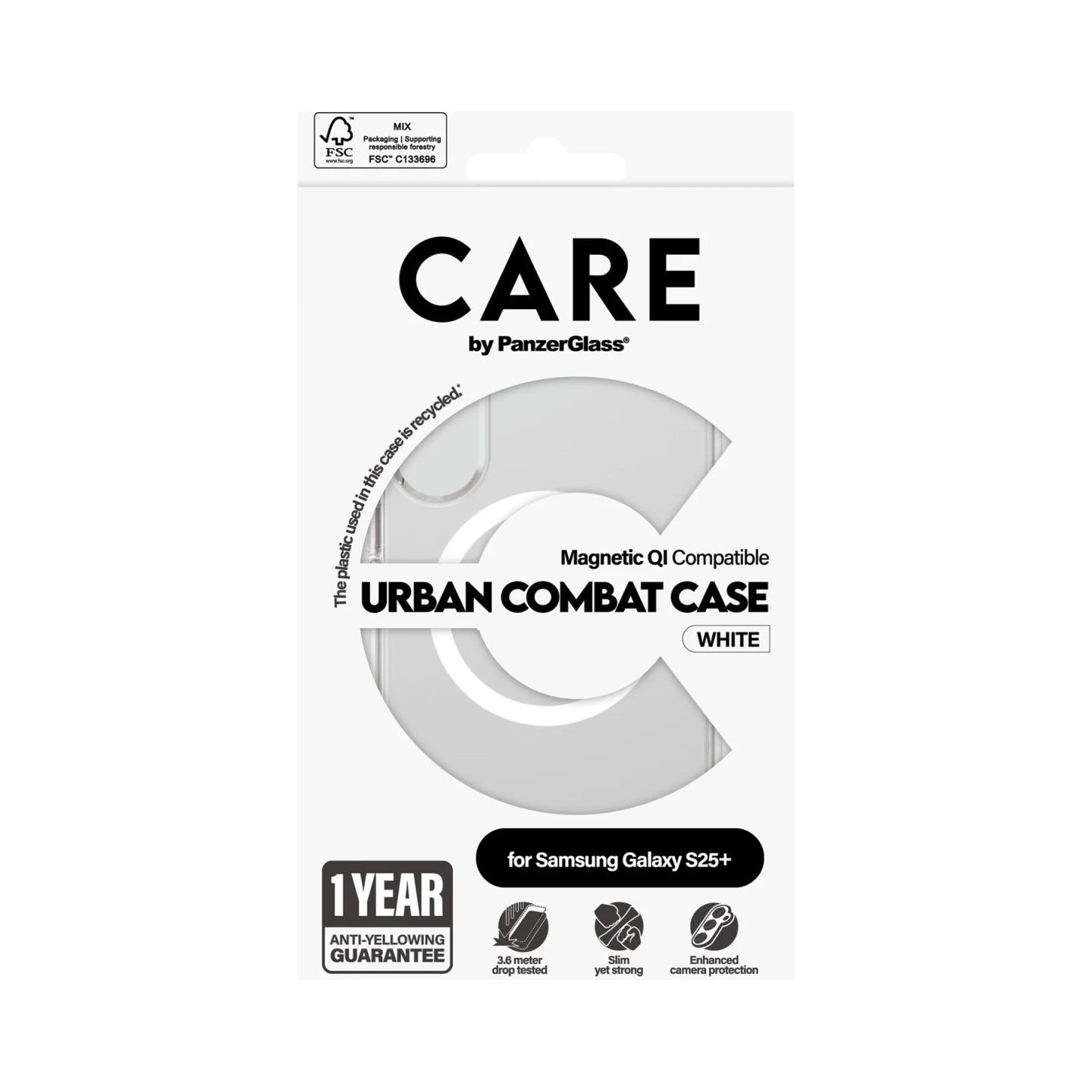 Care Back protection | Samsung | Galaxy S25+ | Recycled plastic | White