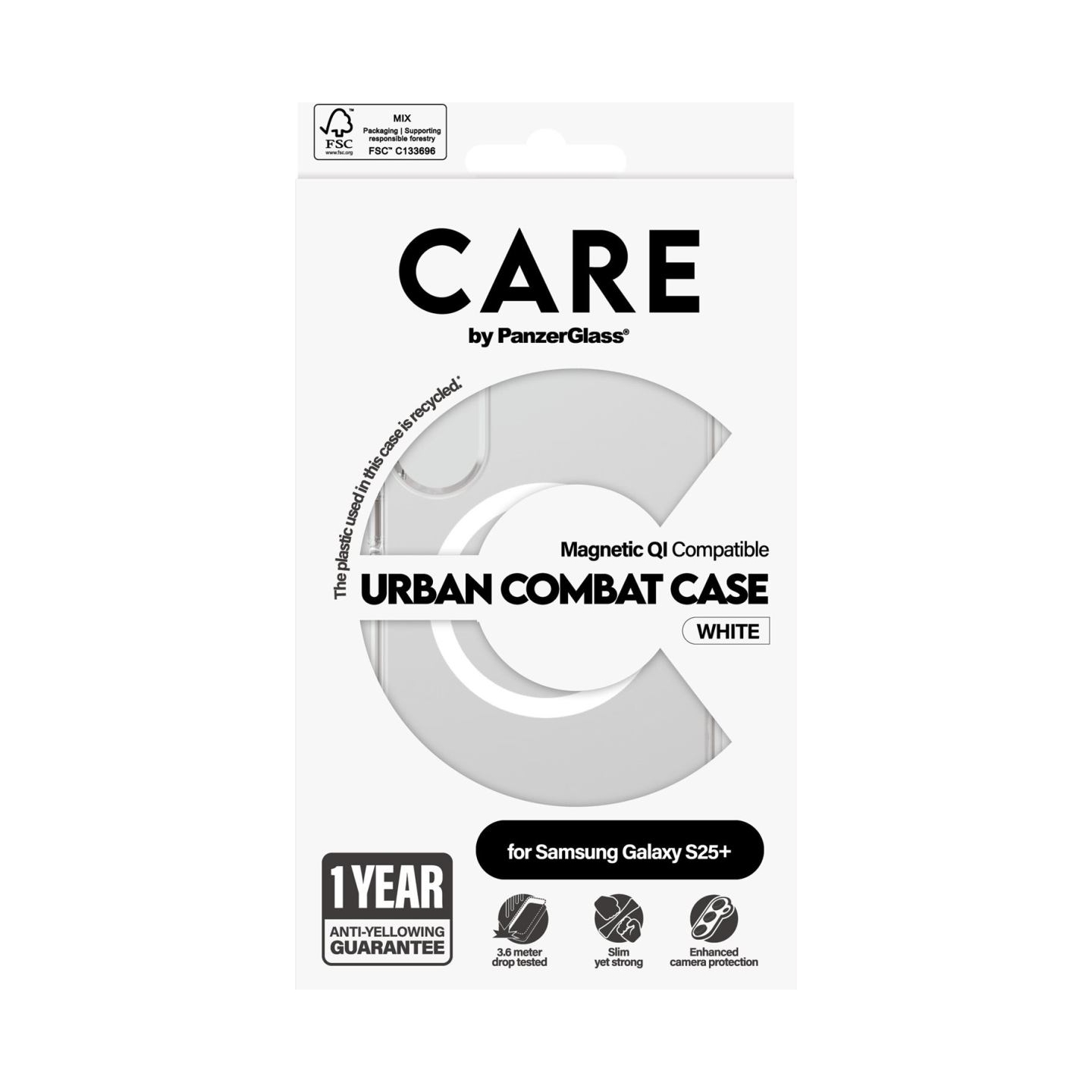 Care Back protection | Samsung | Galaxy S25+ | Recycled plastic | White