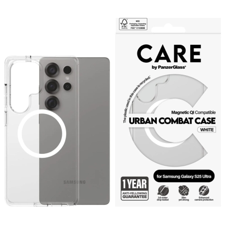 Care Back protection | Samsung | Galaxy S25 Ultra | Recycled plastic | White