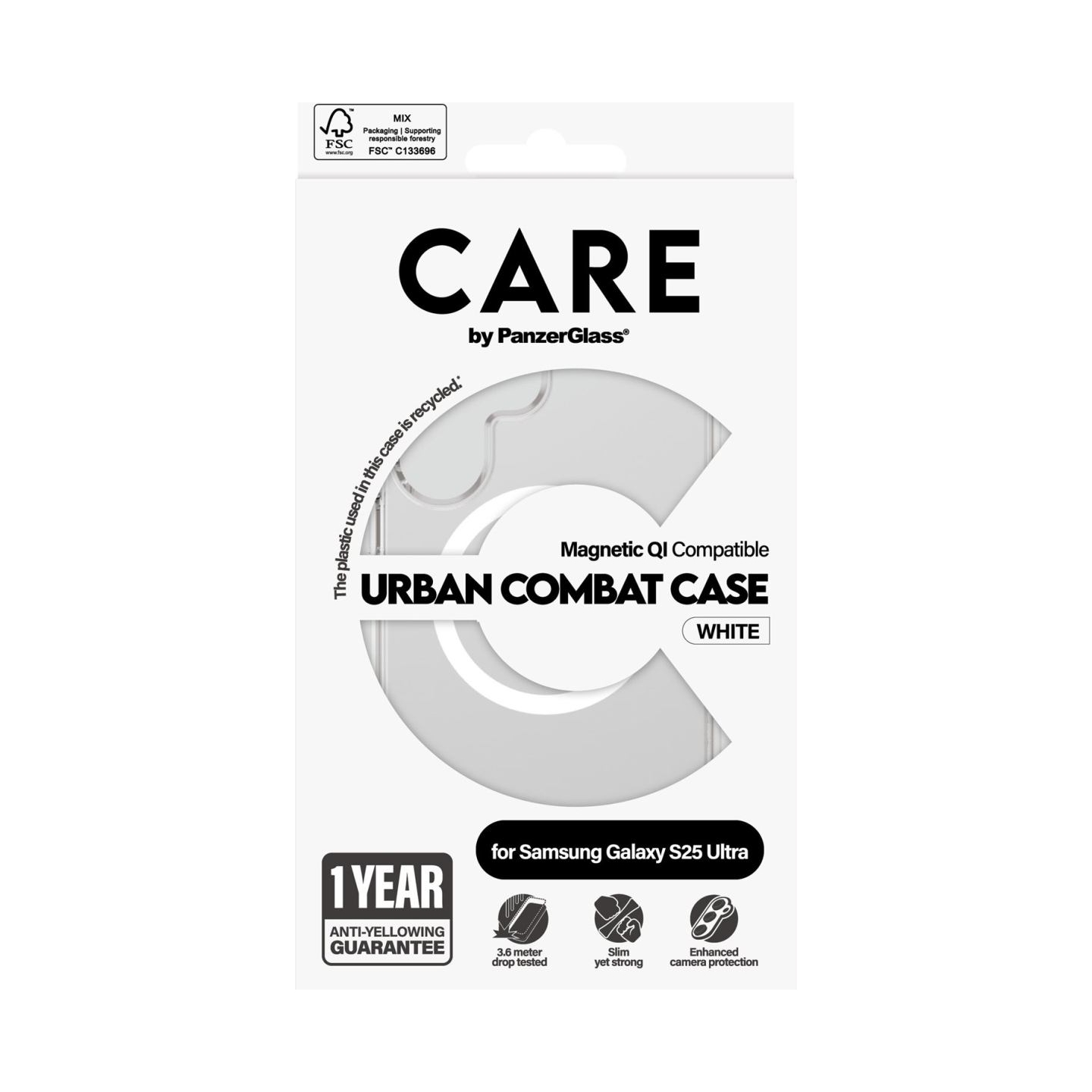 Care Back protection | Samsung | Galaxy S25 Ultra | Recycled plastic | White
