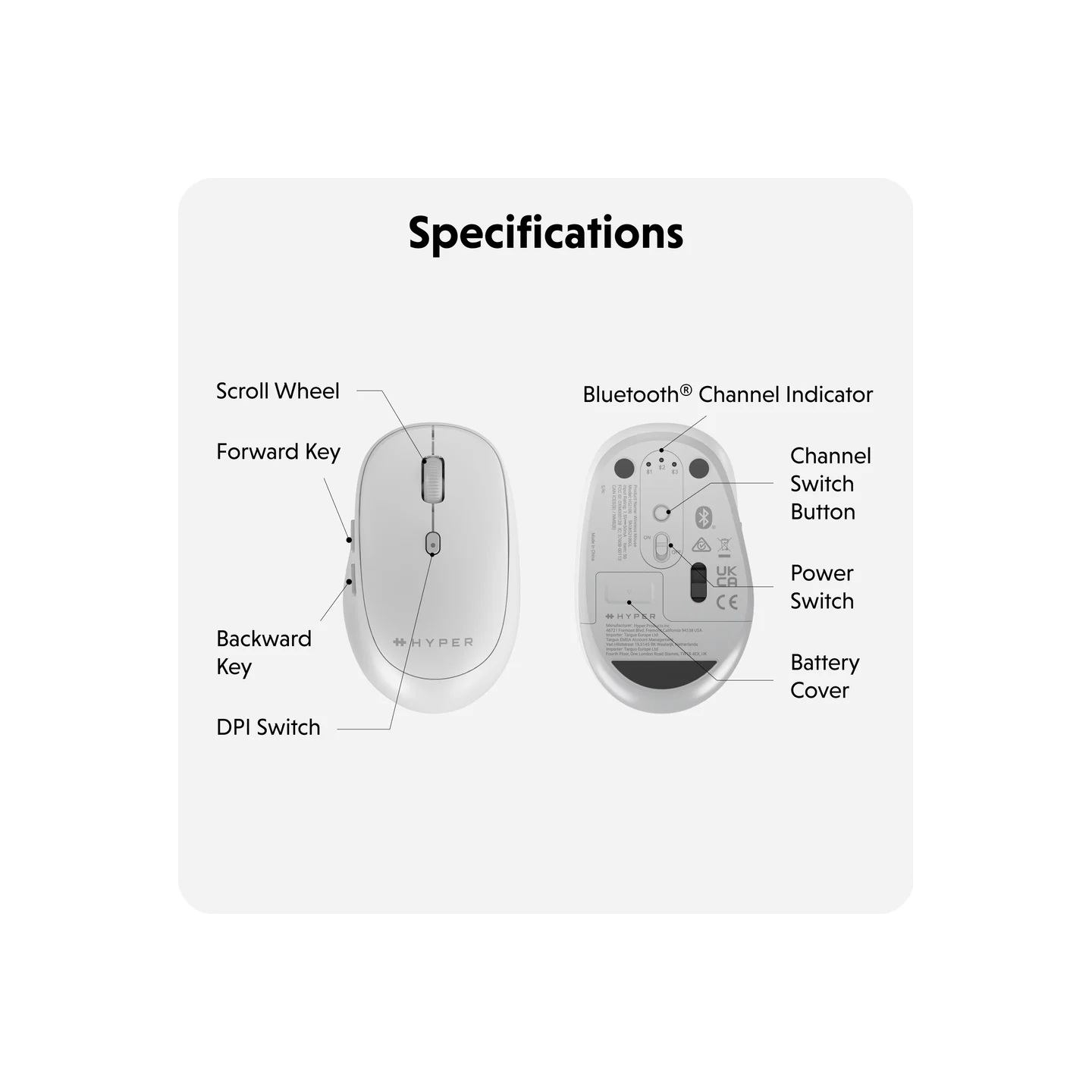 Hyper Next Bluetooth Mouse | Wireless | White