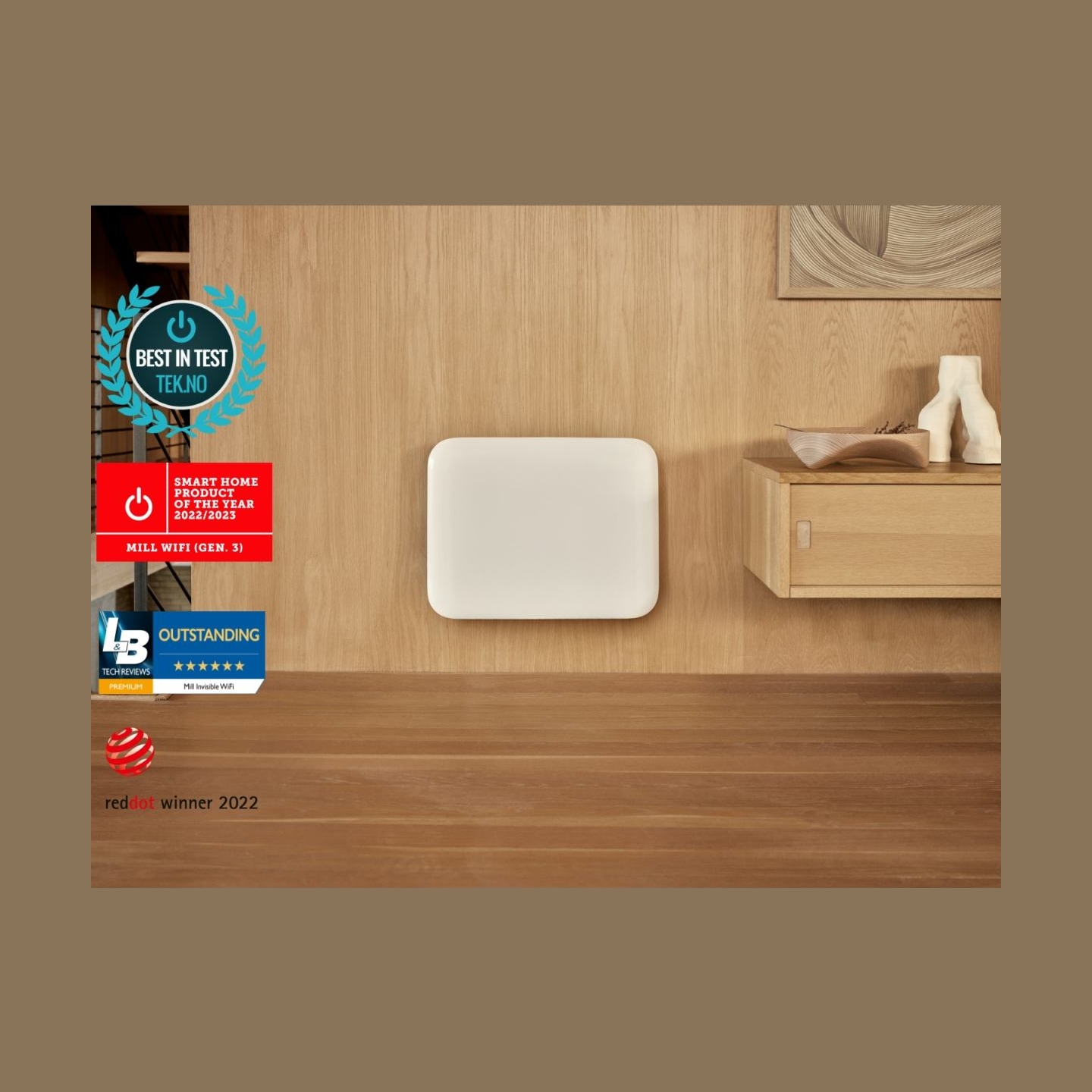 Mill Invisible Smart WiFi Heater | PA400WIFI4 | Panel Heater | 400 W | Suitable for rooms up to 4-6 m² | White | IPX4